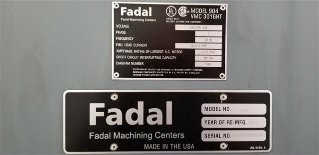 Fadal 3016HT - Model 904, Machine ID: 6907